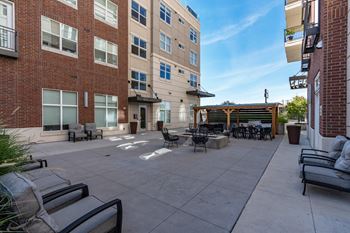 Courtyard with table and chairs